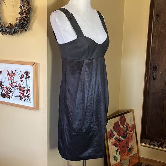 SEE by CHLOE Size 6 TankDress Empire Waist Logo-Button "overall" Straps Overalls - Picture 12 of 17